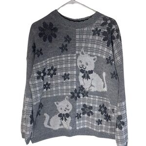 Vintage Classic Essentials Cat Knit Sweater | Size S/M